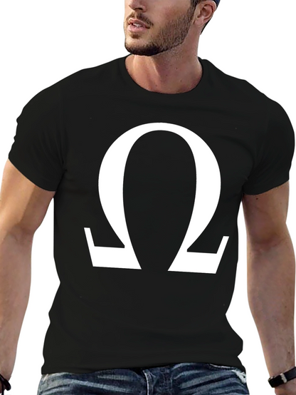 Omega Symbol Graphic Tee - Classic Black T-Shirt