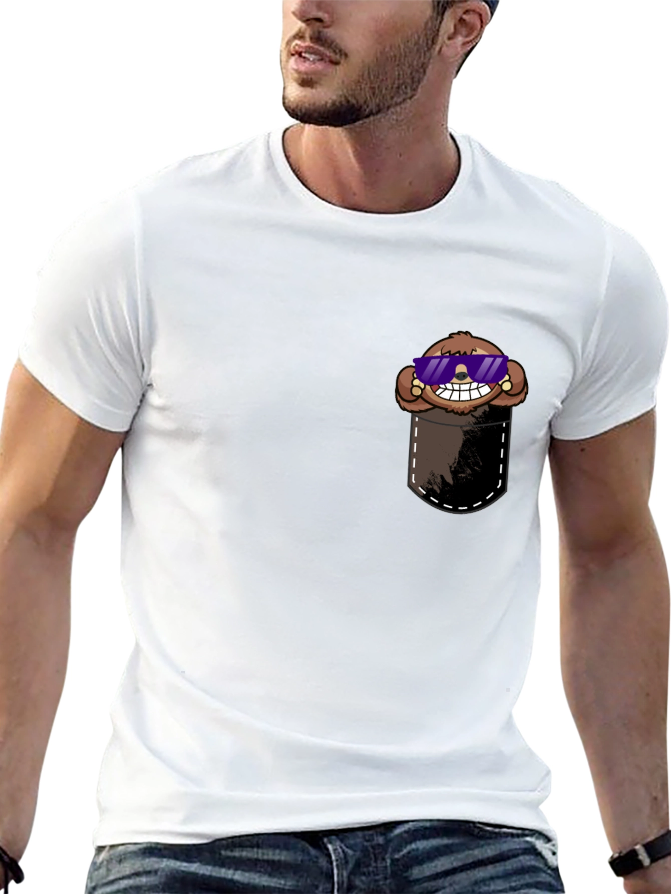 Cool Sloth Pocket Tee - Comfy Graphic T-Shirt