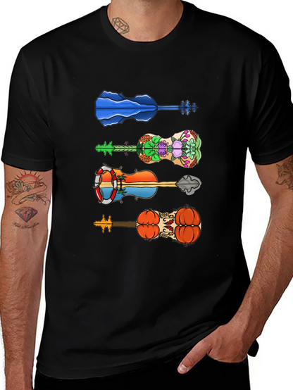Funky Guitar Tee - Unique Design T-Shirt