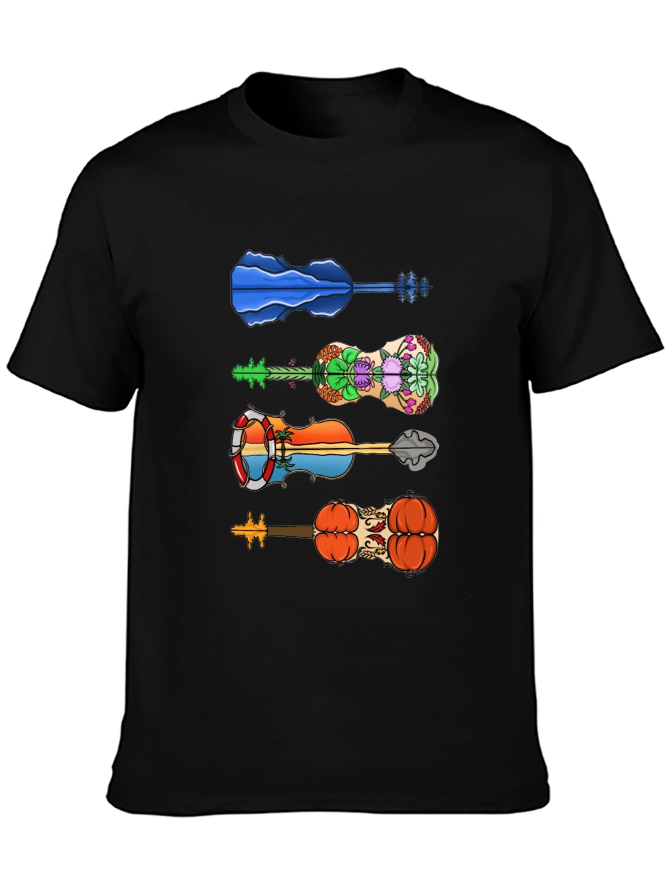 Funky Guitar Tee - Unique Design T-Shirt
