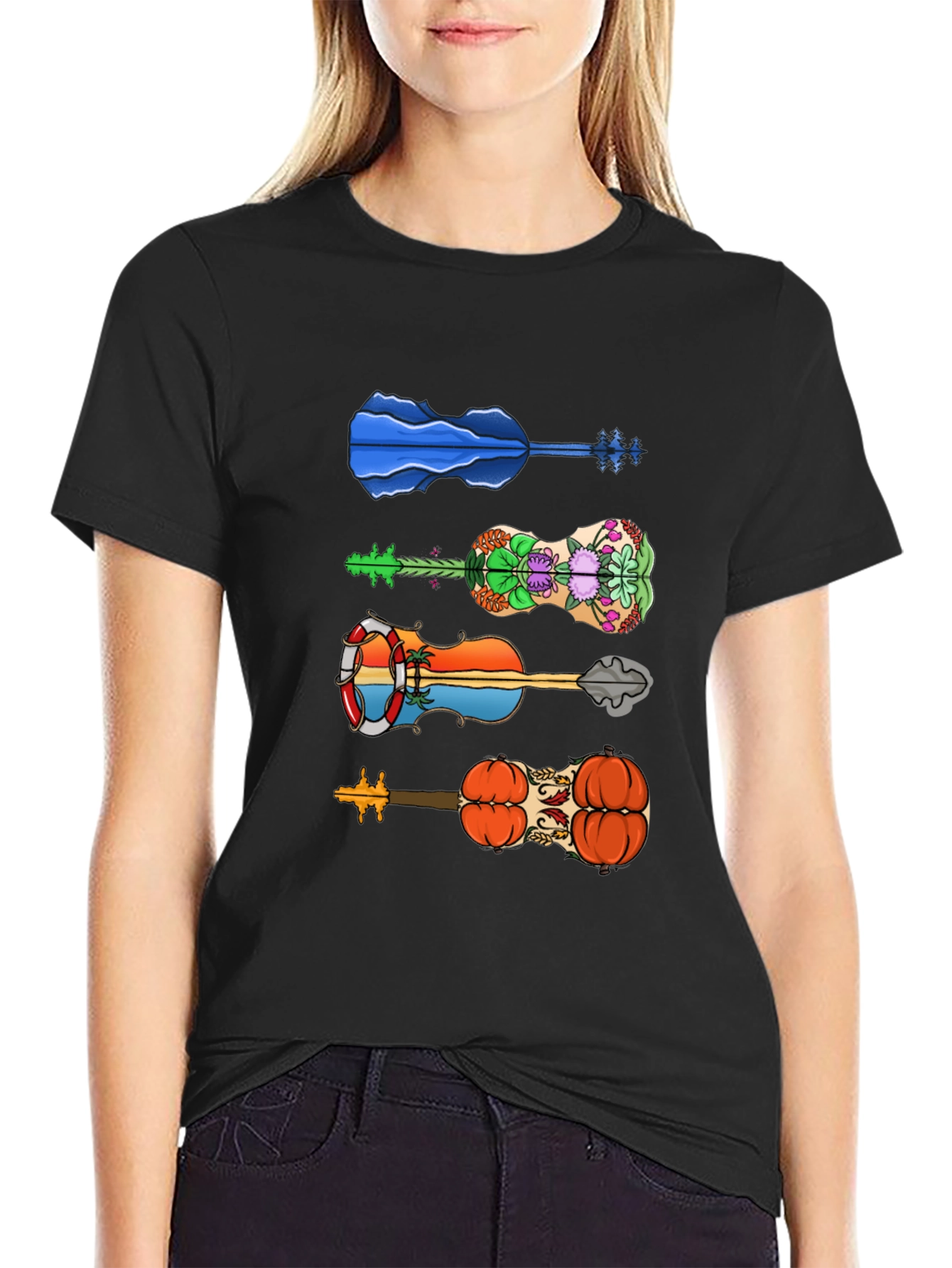 Funky Guitar Tee - Unique Design T-Shirt