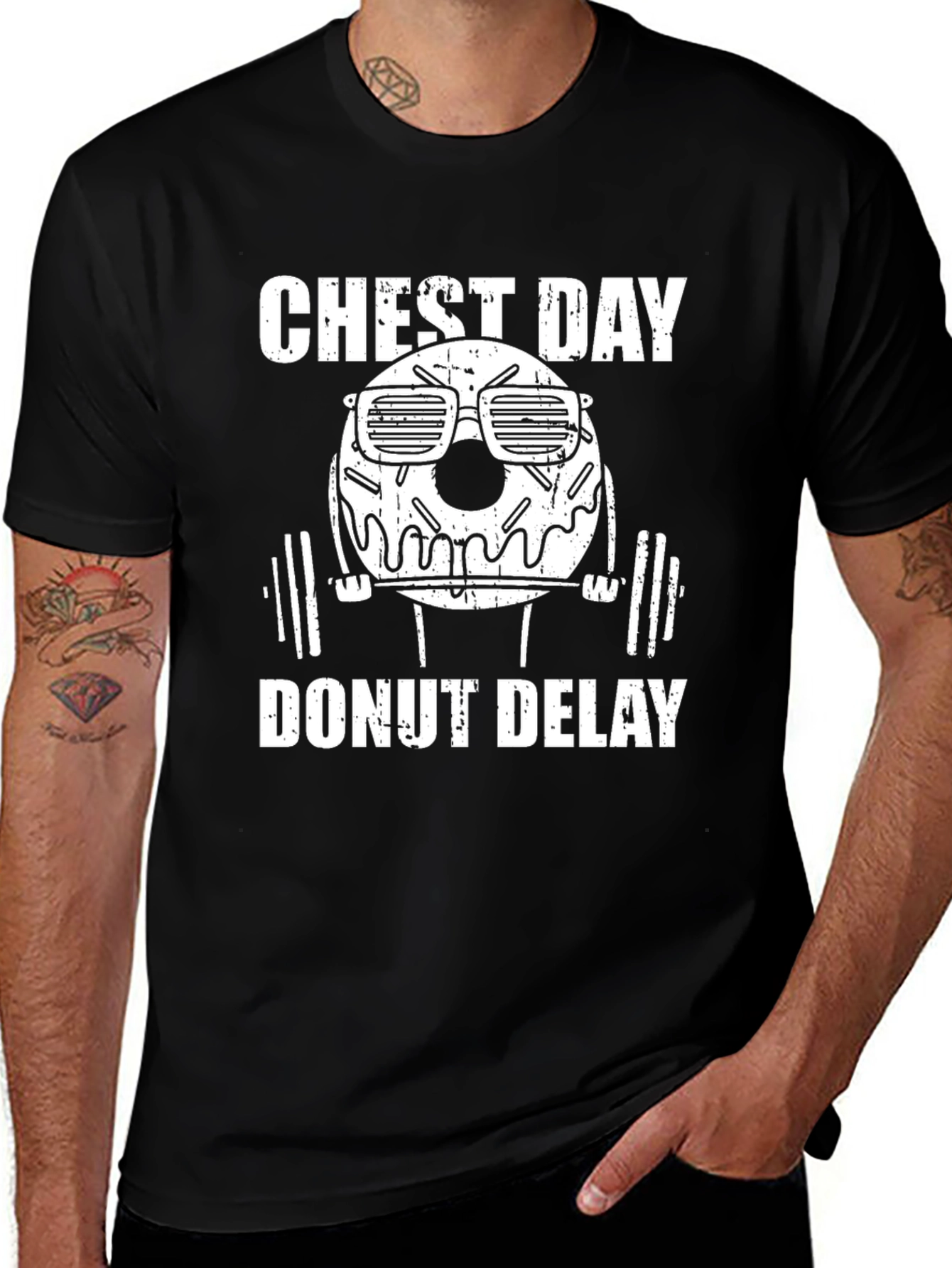 Chest Day Donut Delay Graphic T-Shirt