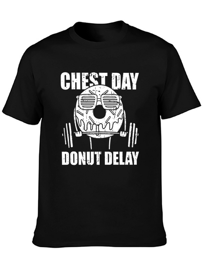 Chest Day Donut Delay Graphic T-Shirt