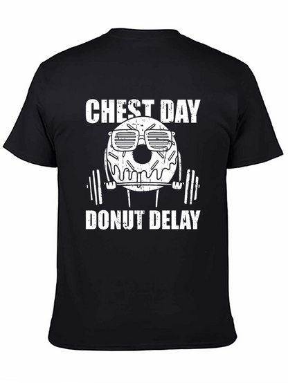 Chest Day Donut Delay Graphic T-Shirt