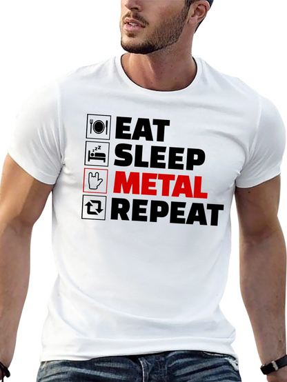 Eat Sleep Metal Repeat Black T-Shirt