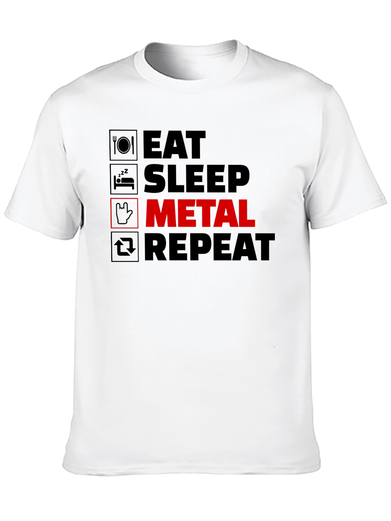 Eat Sleep Metal Repeat Black T-Shirt