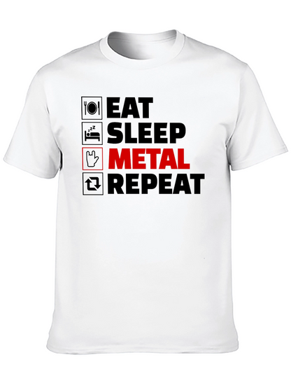 Eat Sleep Metal Repeat Black T-Shirt