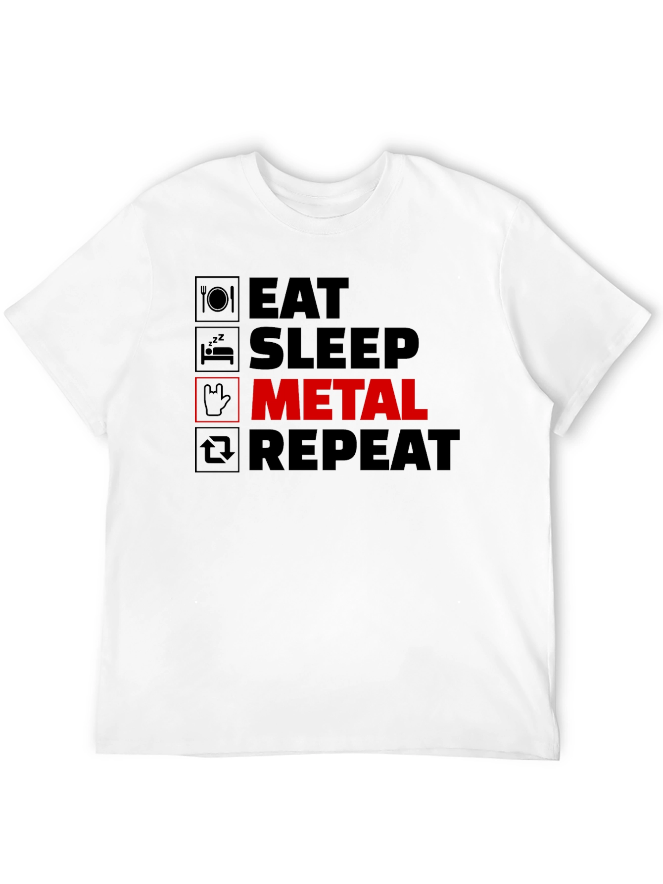 Eat Sleep Metal Repeat Black T-Shirt
