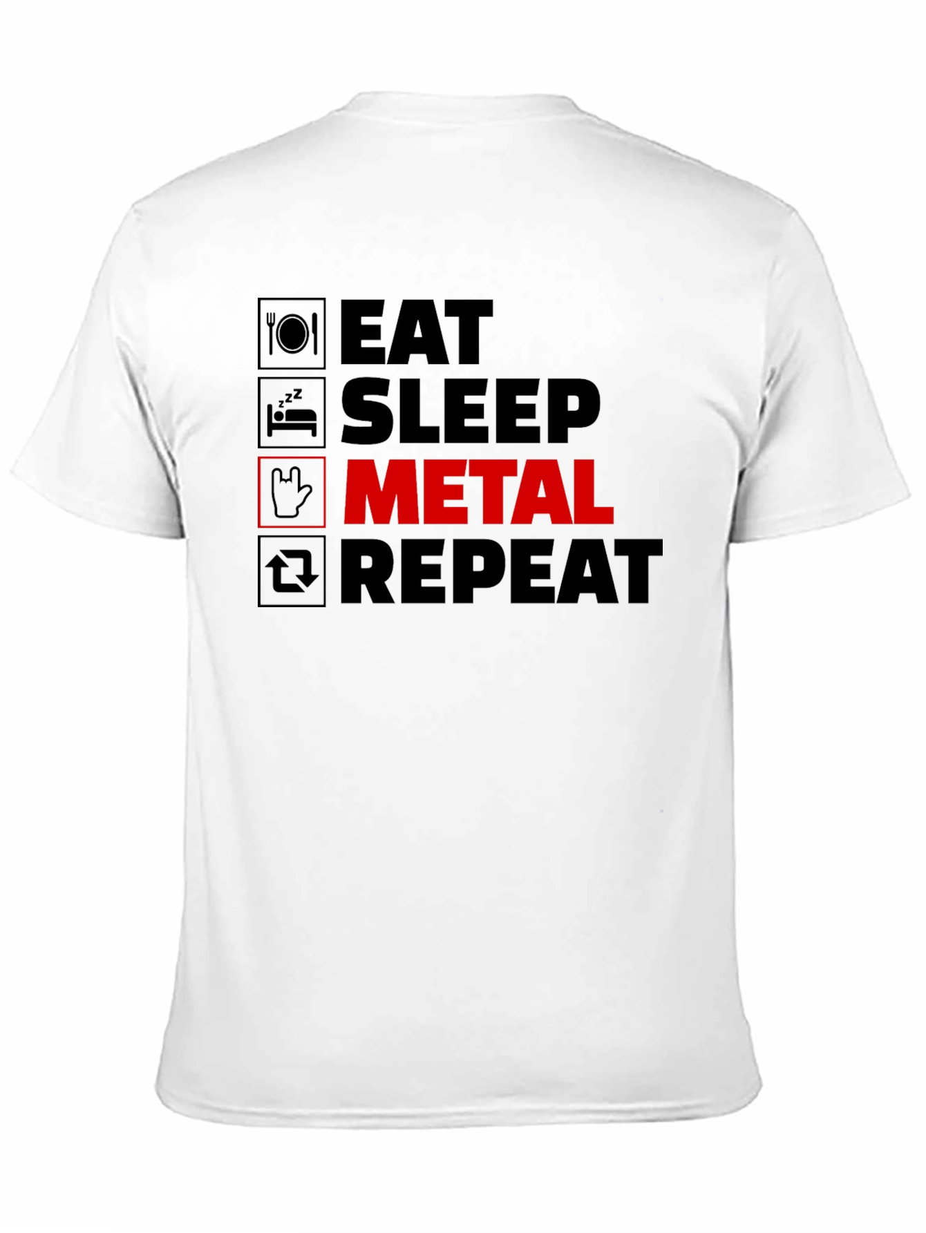 Eat Sleep Metal Repeat Black T-Shirt