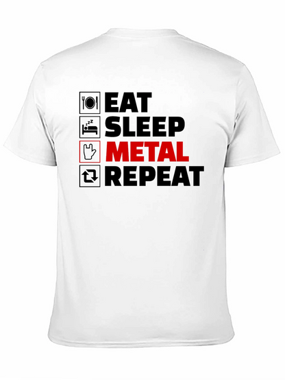 Eat Sleep Metal Repeat Black T-Shirt