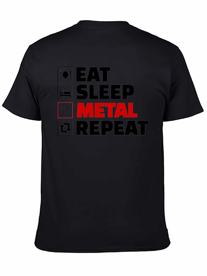 Eat Sleep Metal Repeat Black T-Shirt