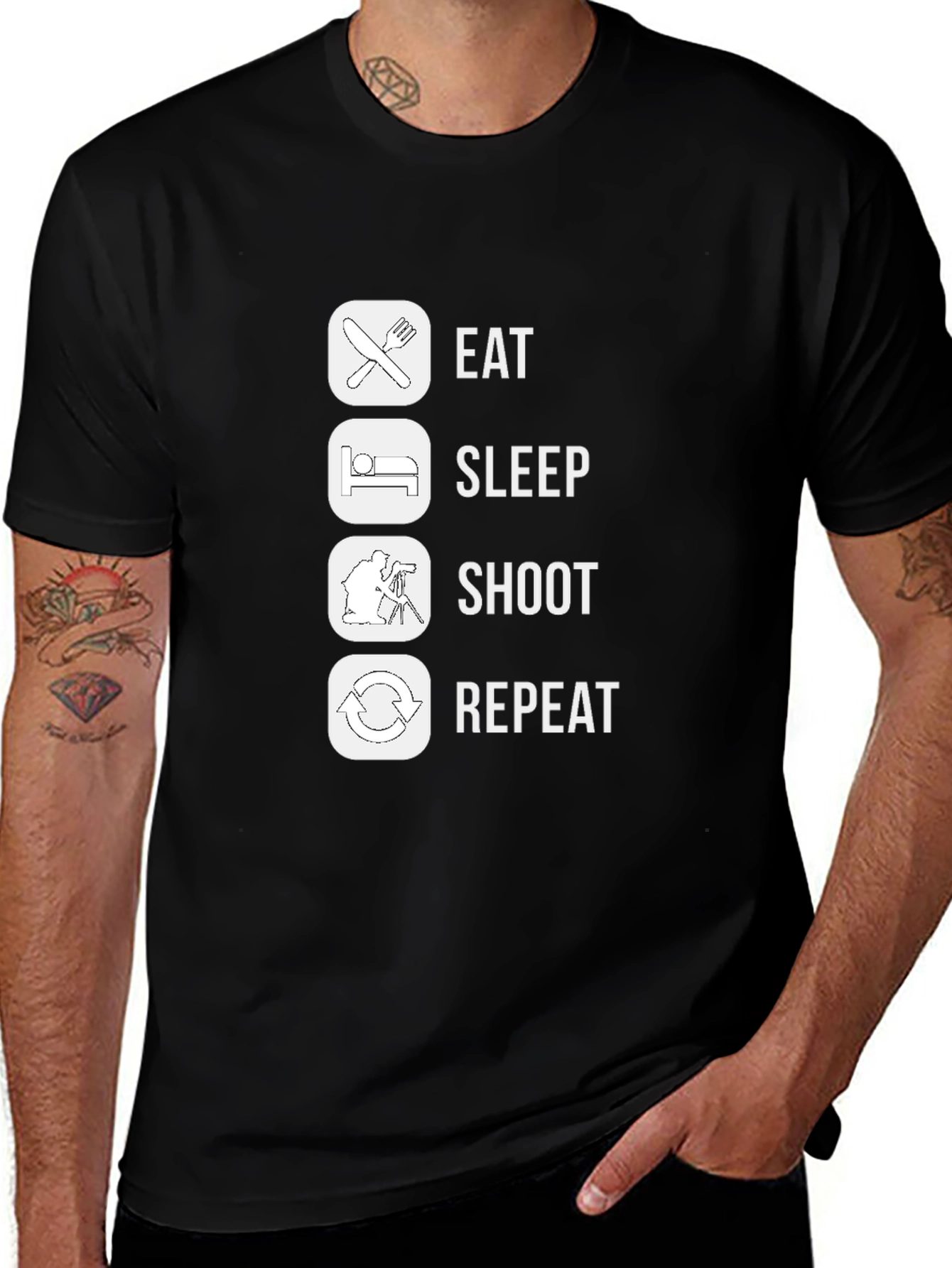 Eat Sleep Shoot Repeat Graphic T-Shirt