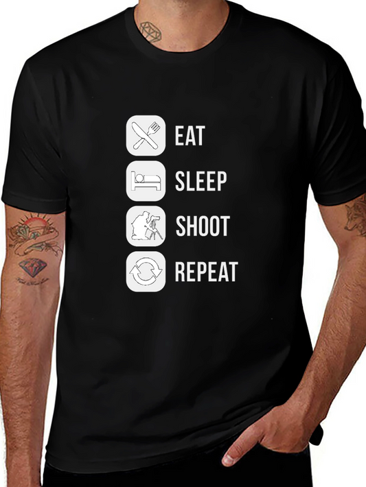 Eat Sleep Shoot Repeat Graphic T-Shirt