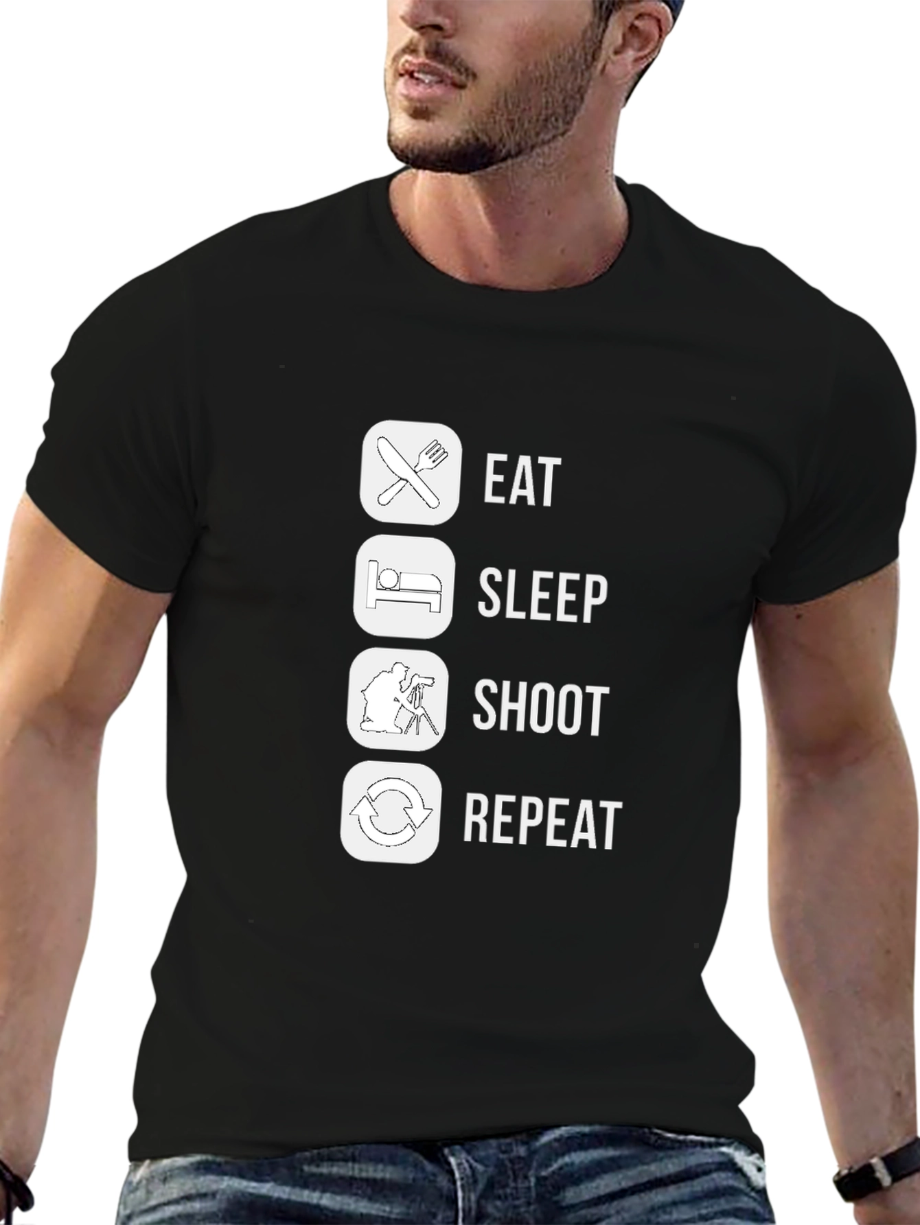 Eat Sleep Shoot Repeat Graphic T-Shirt