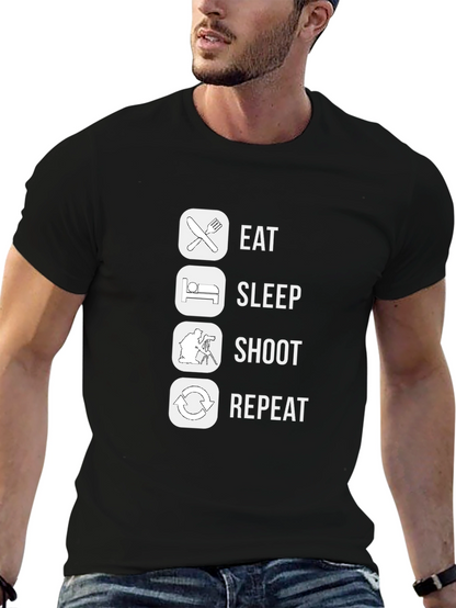 Eat Sleep Shoot Repeat Graphic T-Shirt