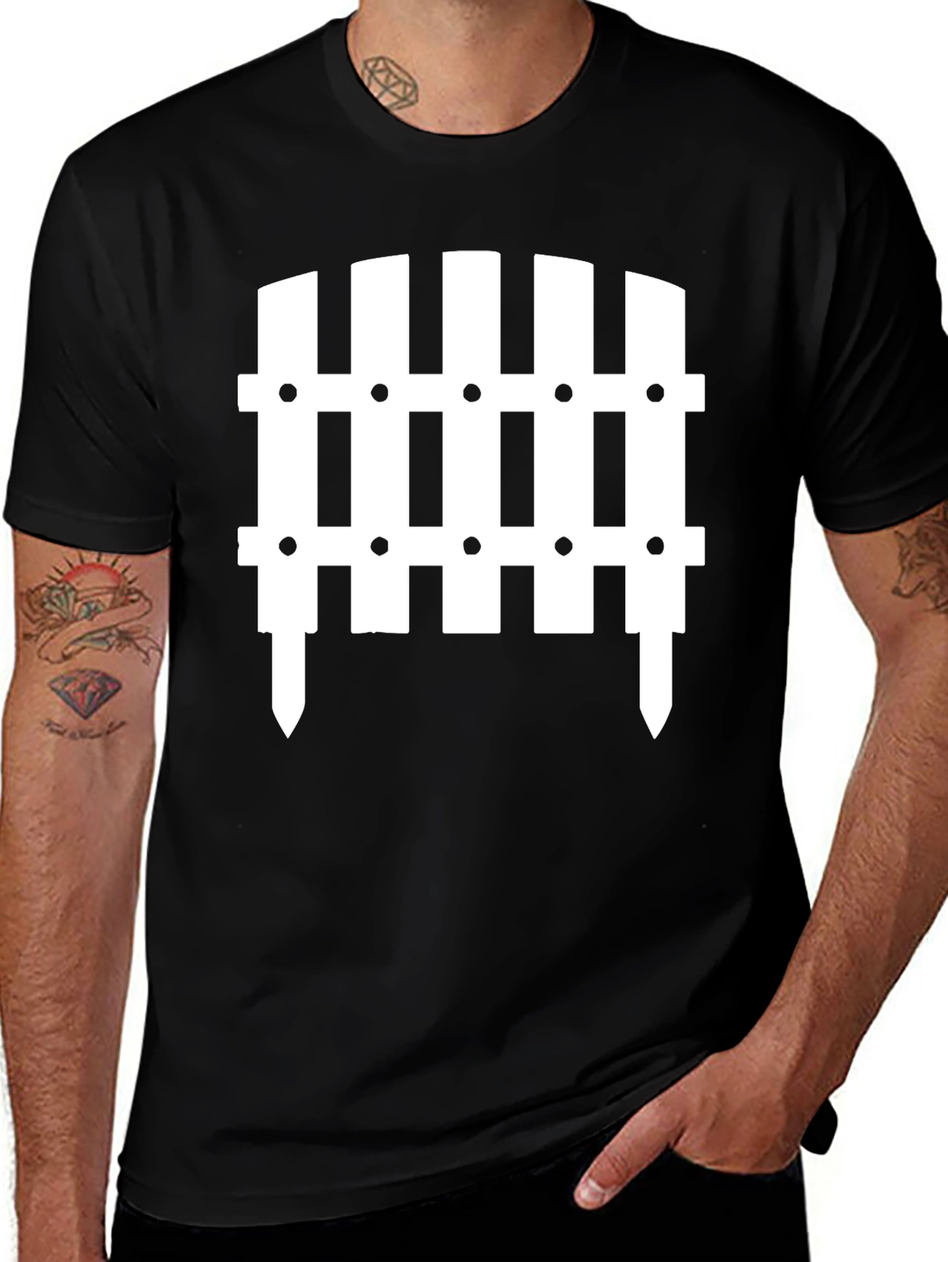 Fence Graphic T-Shirt - Novelty Tee