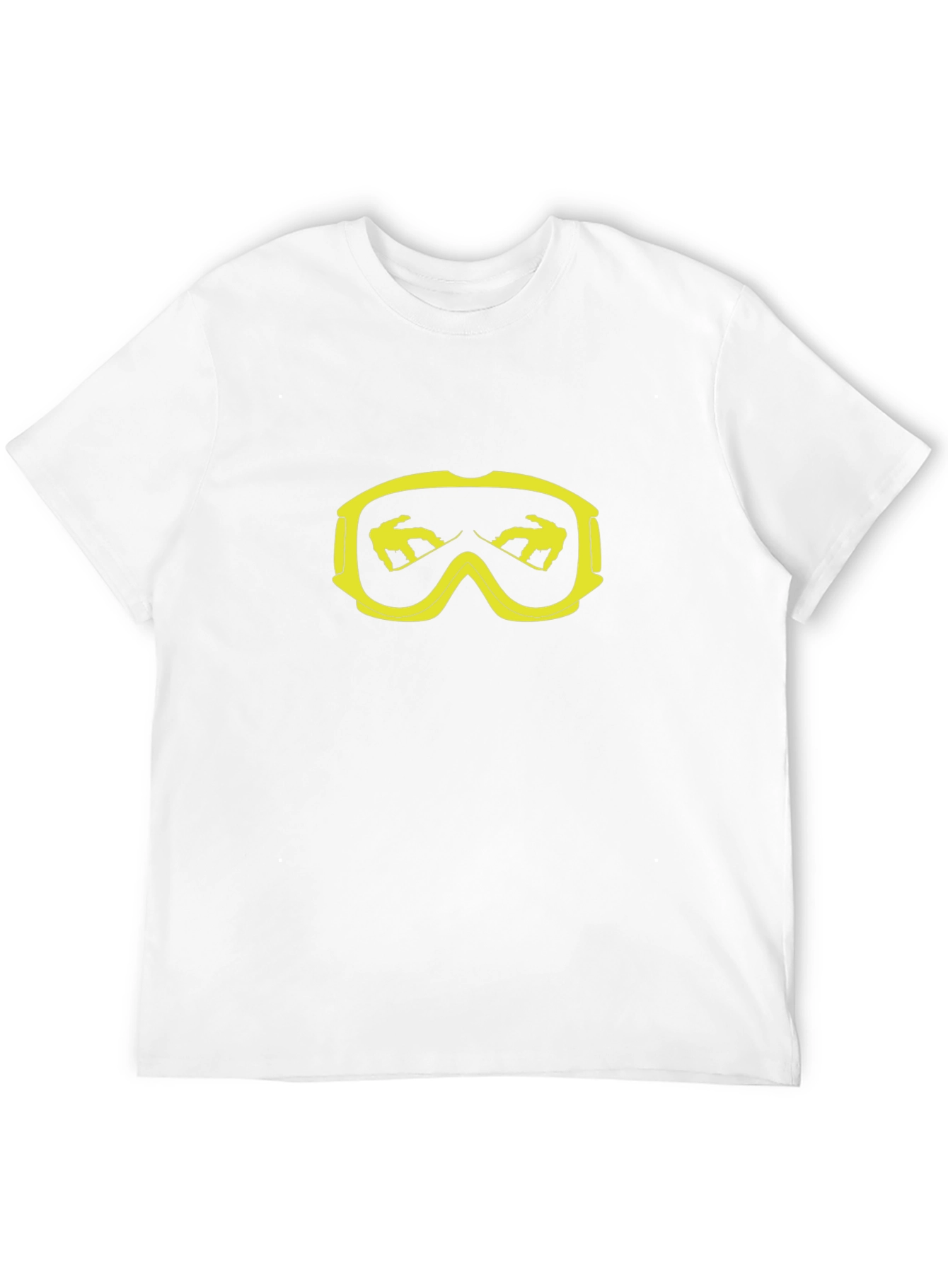 Cool Black T-Shirt with Yellow Snowboard Goggles Graphic