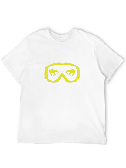 Cool Black T-Shirt with Yellow Snowboard Goggles Graphic