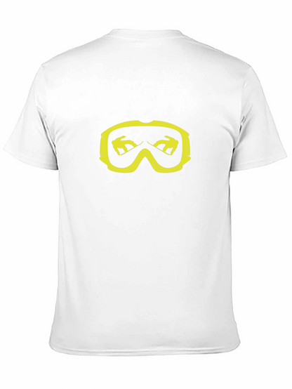 Cool Black T-Shirt with Yellow Snowboard Goggles Graphic