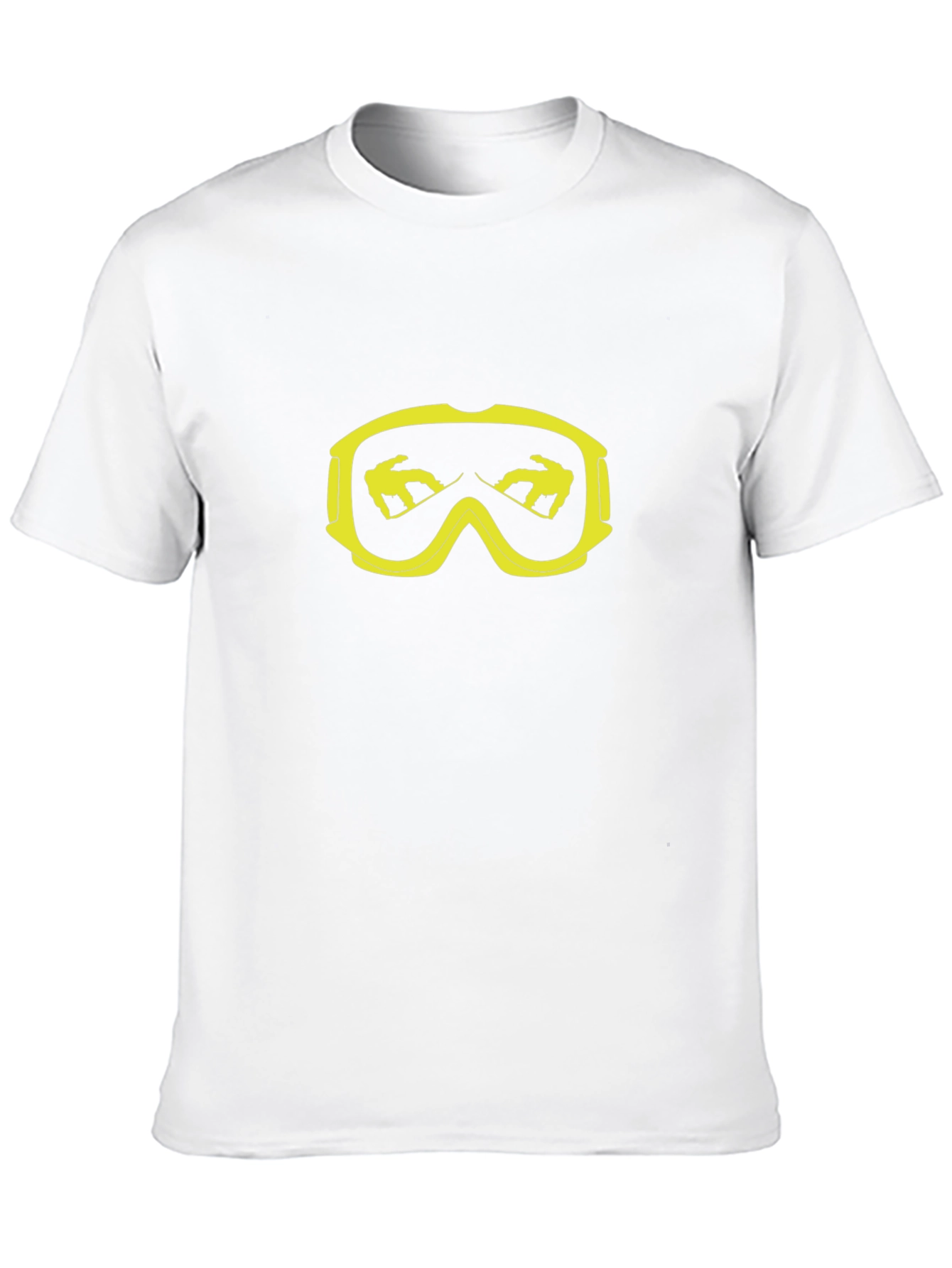 Cool Black T-Shirt with Yellow Snowboard Goggles Graphic