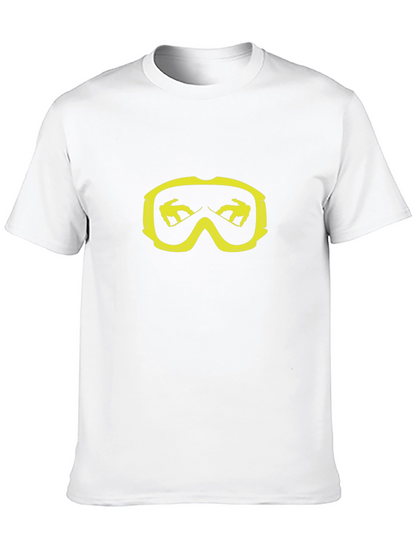 Cool Black T-Shirt with Yellow Snowboard Goggles Graphic