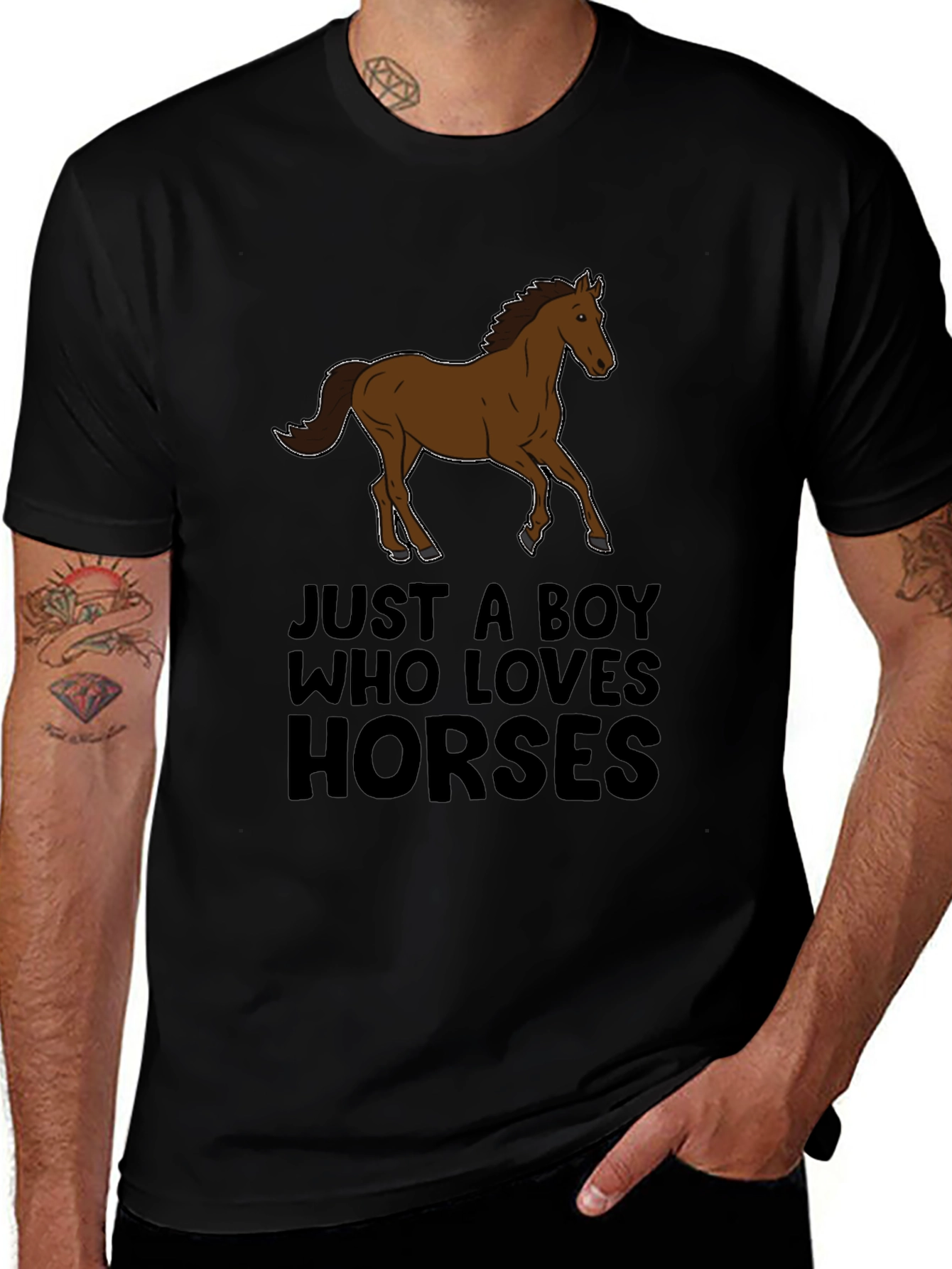 Boy Who Loves Horses Graphic Tee