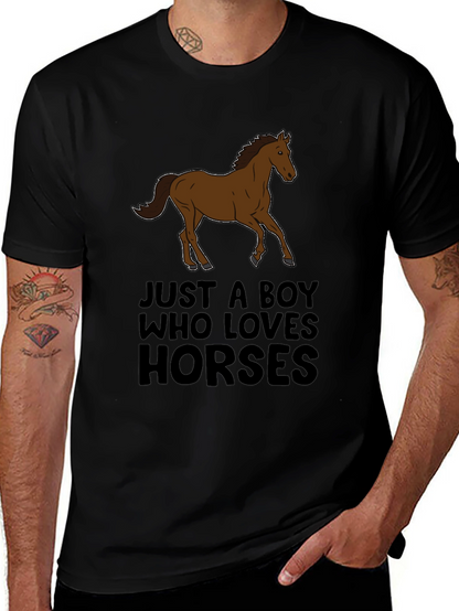 Boy Who Loves Horses Graphic Tee