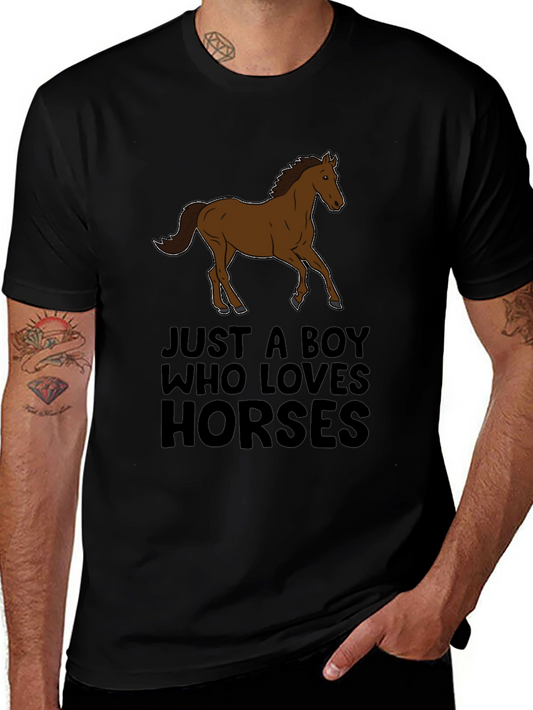 Boy Who Loves Horses Graphic Tee