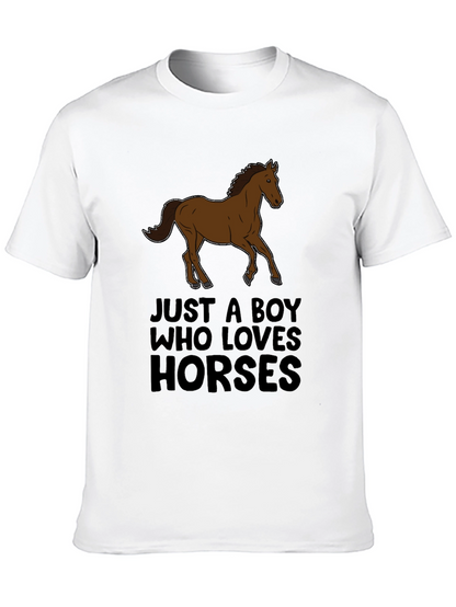 Boy Who Loves Horses Graphic Tee