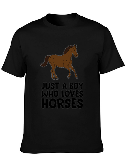 Boy Who Loves Horses Graphic Tee