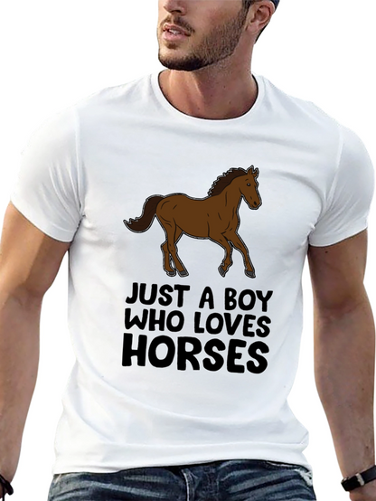 Boy Who Loves Horses Graphic Tee