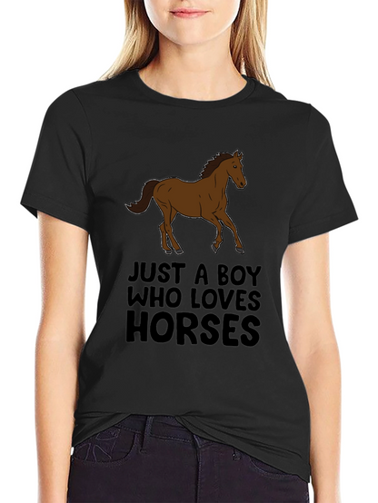 Boy Who Loves Horses Graphic Tee