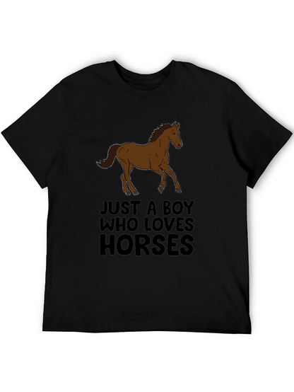 Boy Who Loves Horses Graphic Tee