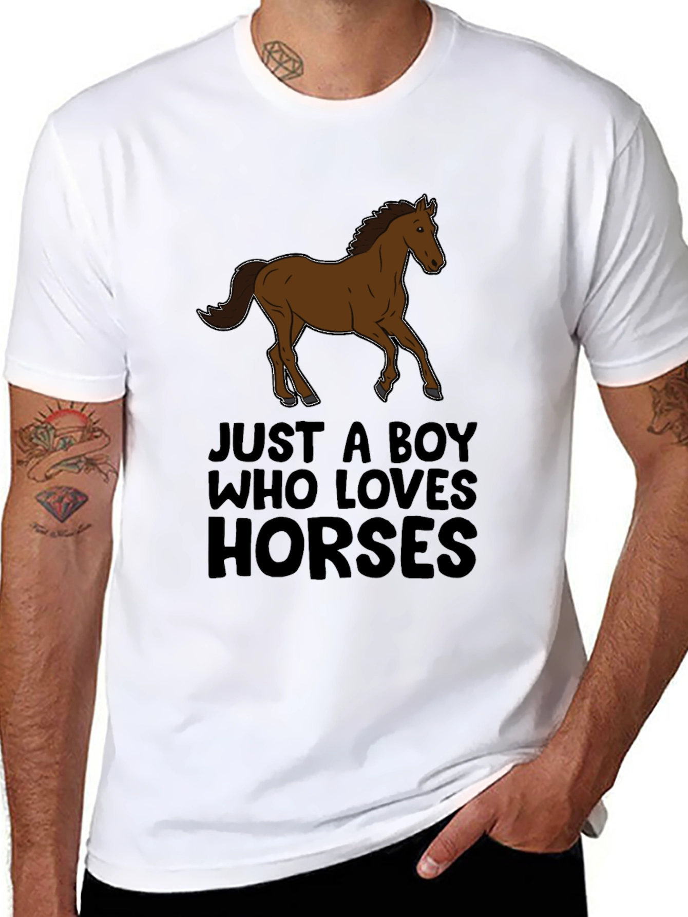 Boy Who Loves Horses Graphic Tee