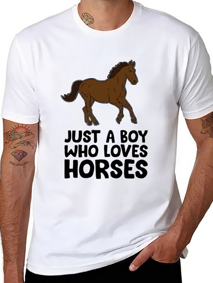 Boy Who Loves Horses Graphic Tee