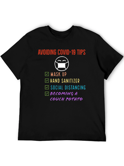Avoiding Covid-19 Tips Novelty Graphic T-Shirt