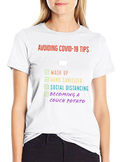 Avoiding Covid-19 Tips Novelty Graphic T-Shirt