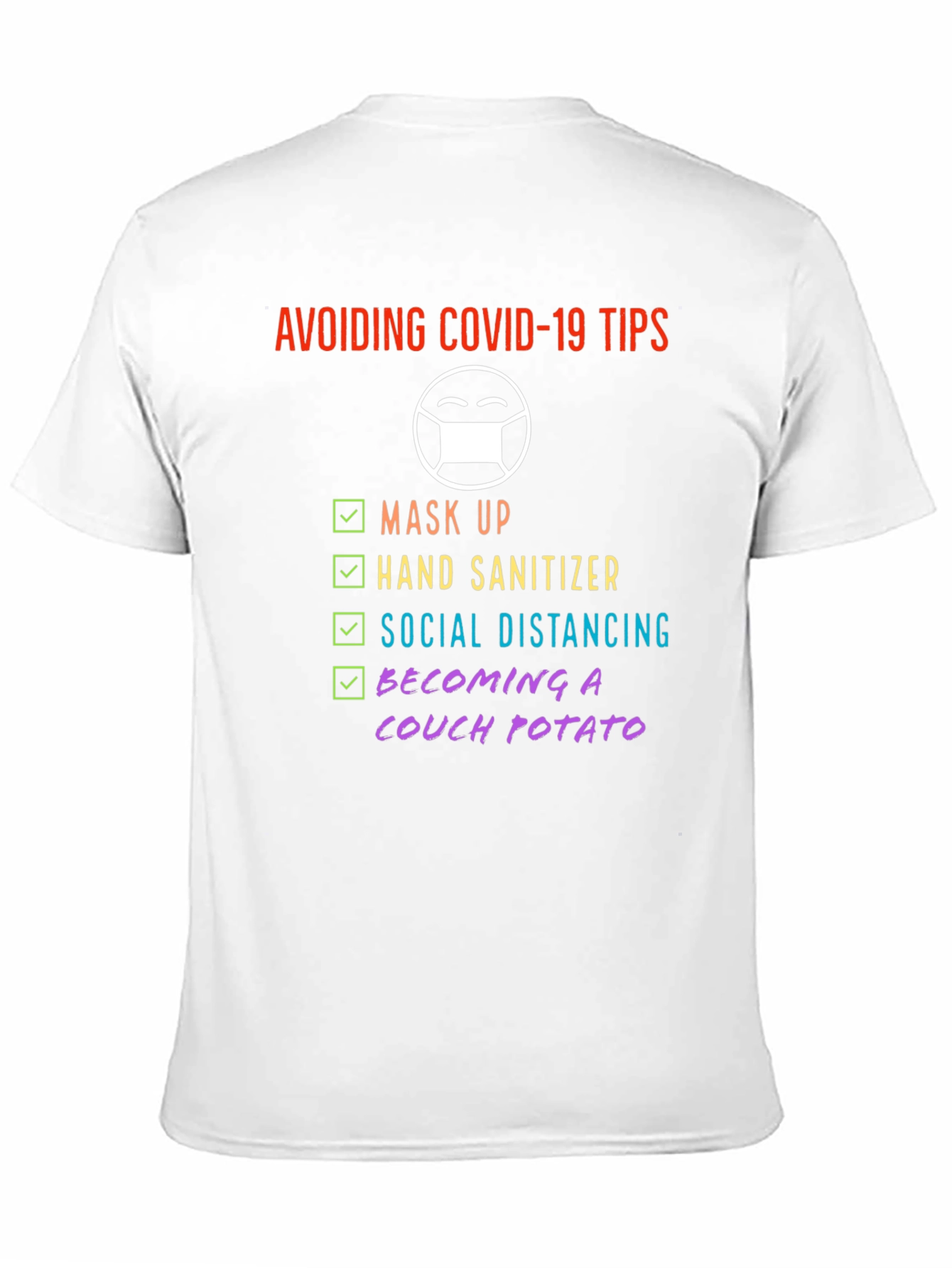 Avoiding Covid-19 Tips Novelty Graphic T-Shirt