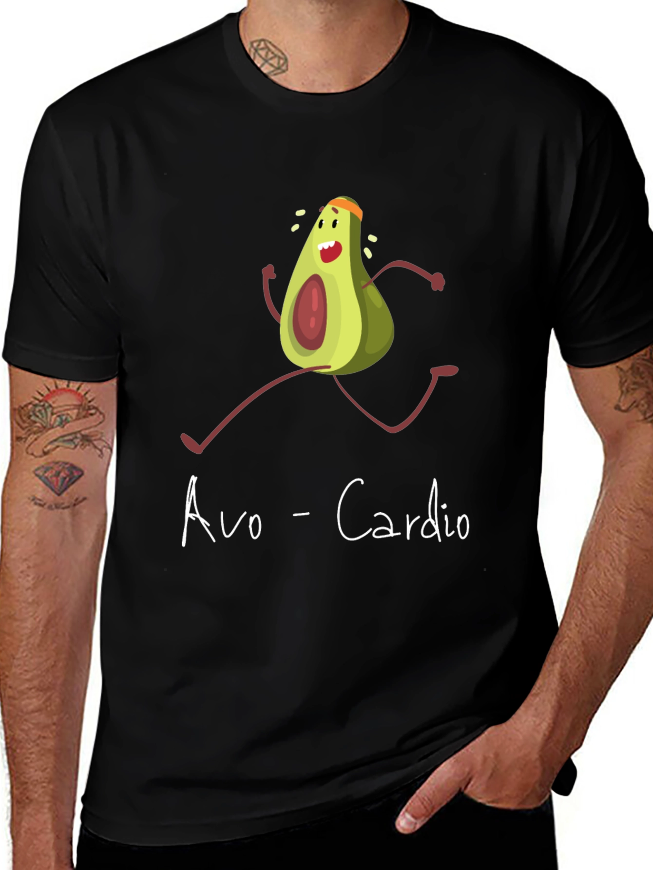 Avo-Cardio Graphic Tee - Funny Avocado Running T-Shirt