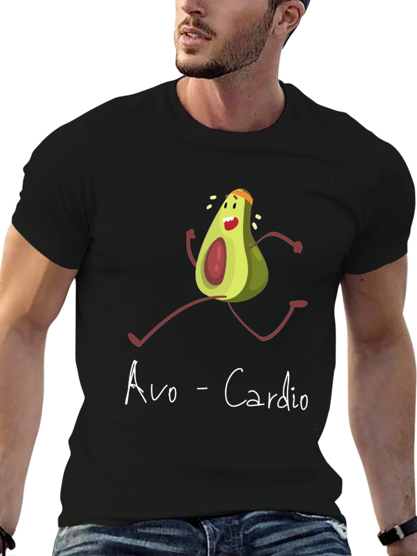 Avo-Cardio Graphic Tee - Funny Avocado Running T-Shirt