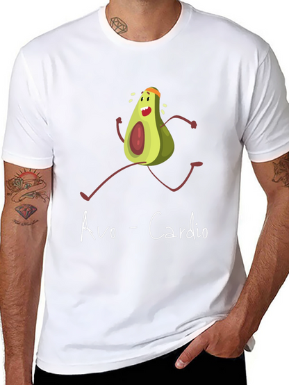 Avo-Cardio Graphic Tee - Funny Avocado Running T-Shirt
