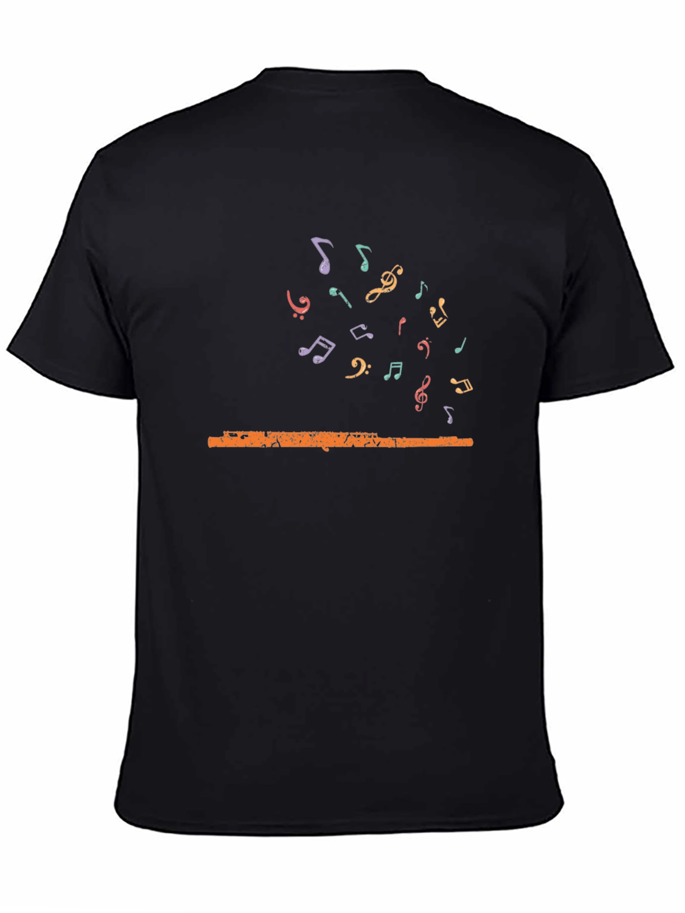 Musical Flute Graphic Tee - Unisex Black T-Shirt