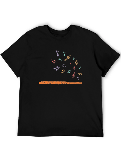 Musical Flute Graphic Tee - Unisex Black T-Shirt