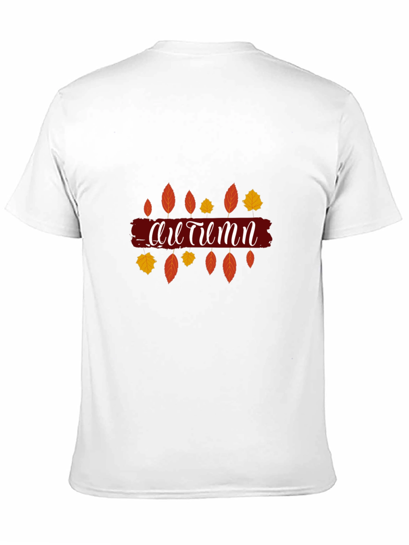 Autumn Leaves Graphic Print Black T-Shirt