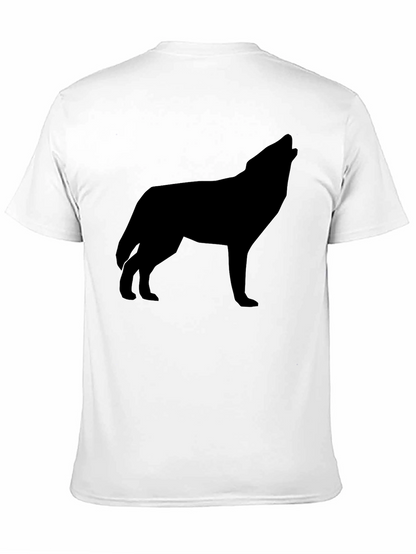Mens Black Wolf Silhouette Graphic T-Shirt
