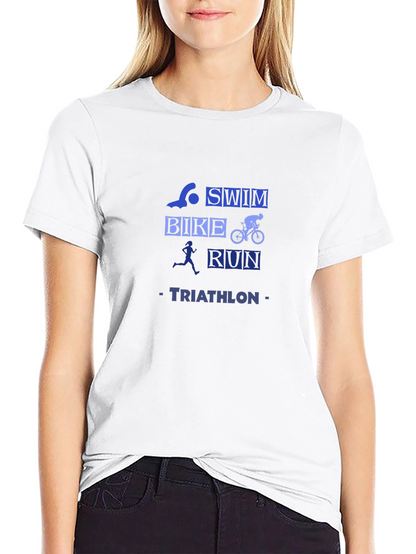 Triathlon T-Shirt: Swim Bike Run Black