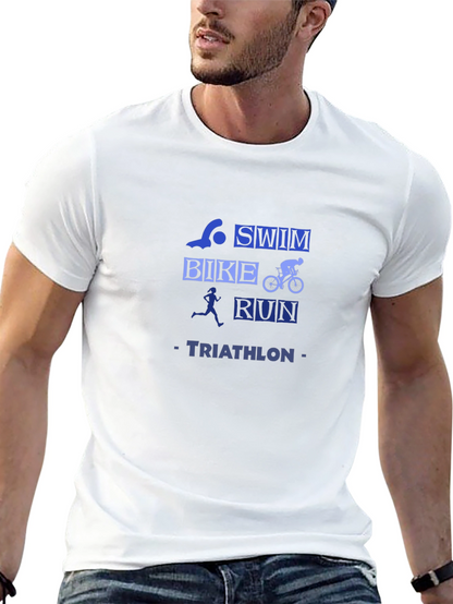 Triathlon T-Shirt: Swim Bike Run Black