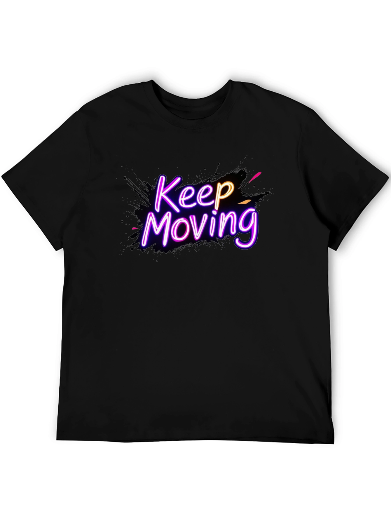 Keep Moving Graphic Tee - Neon Design