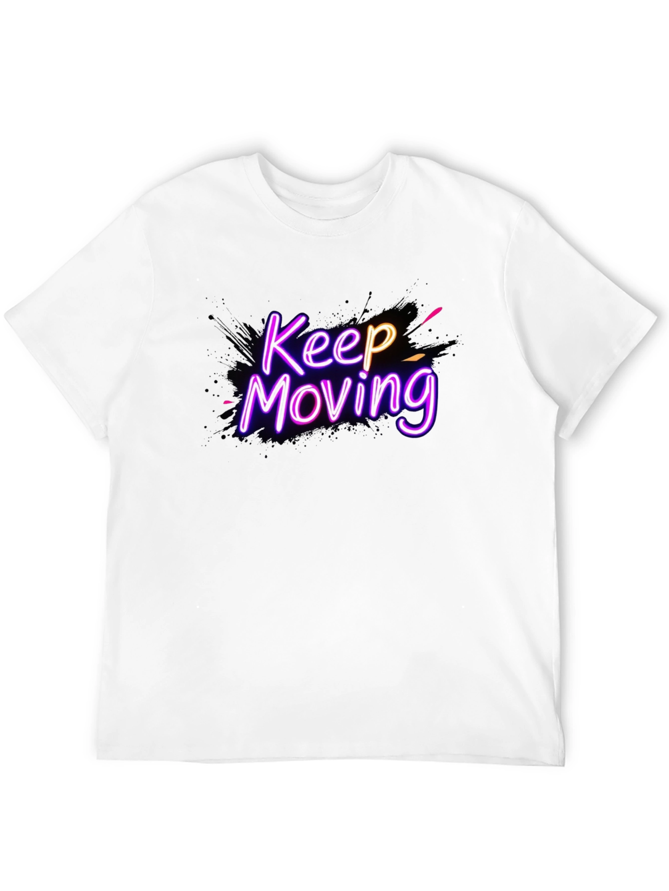 Keep Moving Graphic Tee - Neon Design