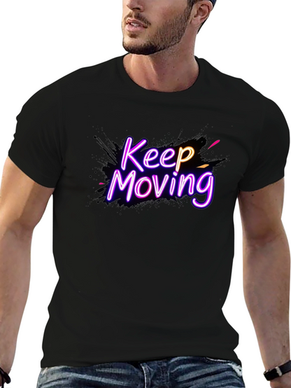 Keep Moving Graphic Tee - Neon Design
